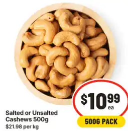 IGA Salted or Unsalted Cashews offer