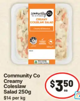 IGA Community Co Creamy Coleslaw Salad offer