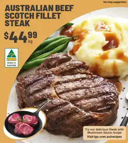 IGA Australian beef scotch fillet steak offer