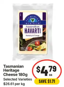 IGA Tasmanian Heritage Cheese offer