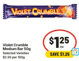 IGA Violet Crumble Medium Bar offer
