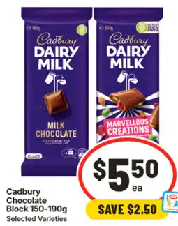 IGA Cadbury Chocolate Block offer