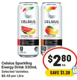 IGA Celsius sparkling energy drink offer