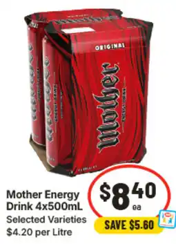 IGA Mother energy drink offer