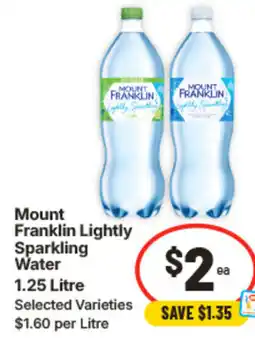 IGA Mount Franklin Lightly Sparkling Water offer