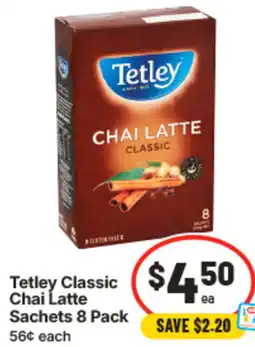IGA Tetley Classic Chai Latte Sachets offer