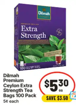 IGA Dilmah Premium Ceylon Extra Strength Tea Bags offer