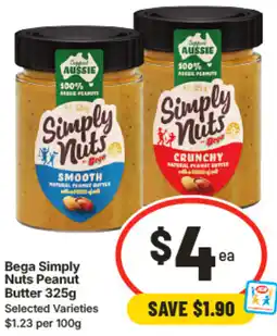 IGA Bega Simply Nuts Peanut Butter offer