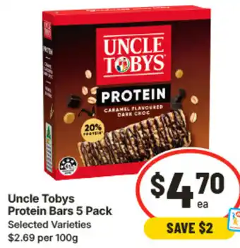 IGA Uncle Tobys Protein Bars offer