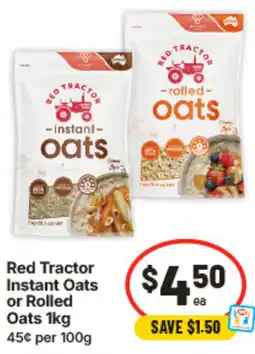 IGA Red Tractor Instant Oats or Rolled Oats offer