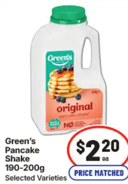 IGA Greens Pancake Shake offer