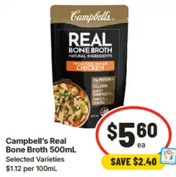 IGA Campbells real bone broth offer
