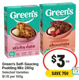 IGA Greens Self-Saucing Pudding Mix offer
