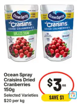 IGA Ocean Spray Craisins Dried Cranberries offer