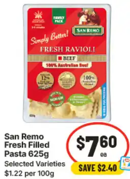 IGA San Remo Fresh Filled Pasta offer
