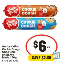 IGA Aunty Kaths Cookie Dough Choc Chip or M&Ms Minis offer
