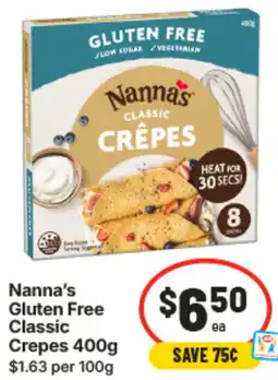 IGA Nannas Gluten Free Classic Crepes offer