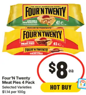 IGA Four N Twenty Meat Pies offer