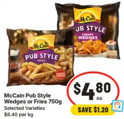 IGA McCain Pub Style Wedges or Fries offer