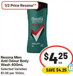 IGA Rexona Men Anti Odour Body Wash offer