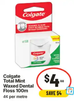 IGA Colgate Total Mint Waxed Dental Floss offer