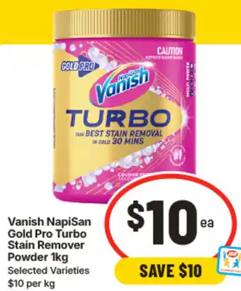 IGA Vanish Napisan Gold Pro Turbo Stain Remover Powder offer