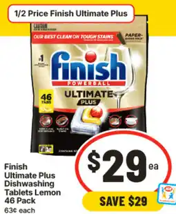 IGA Finish Ultimate Plus Dishwashing Tablets Lemon offer