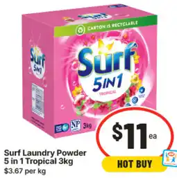 IGA Surf Laundry Powder 5 in 1 Tropical offer
