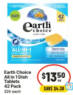 IGA Earth Choice All in 1 Dish Tablets offer