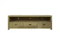 LivingStyles Sherwood Oak Timber 3 Drawer TV Unit, 180cm, White Washed Natural offer