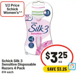 IGA Schick Silk 3 Sensitive Disposable Razors offer