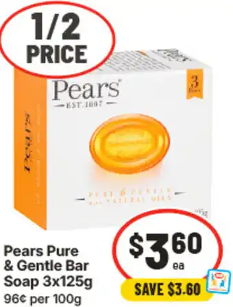 IGA Pears Pure & Gentle Bar Soap offer