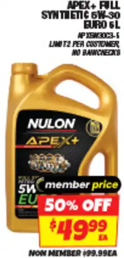 Autobarn Apex+full synthetic 5w-30 euro offer