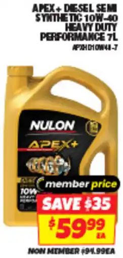 Autobarn Apex+ diesel sem synthetic 10w-40 heavy duty performance offer