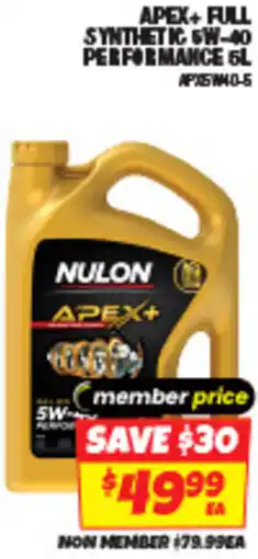 Autobarn Apex+ full synthetic sw-40 performance offer