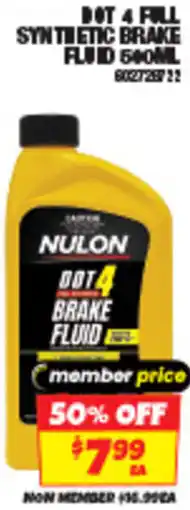Autobarn Dot 4 full synthetic brake fluid offer