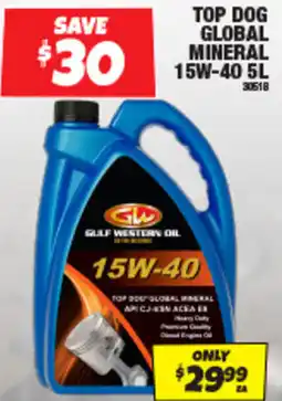 Autobarn Top dog global mineral 15w-40 offer