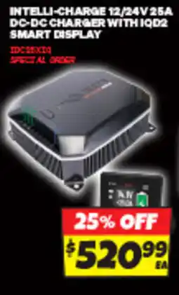 Autobarn Intelli-charge 12/24v 25a dc-dc charger with iqd2 smart display offer