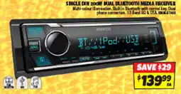 Autobarn Single din 200w dual bluetooth media receiver offer