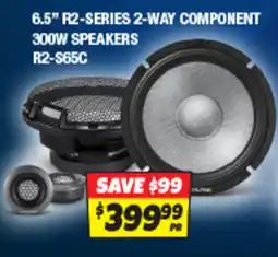 Autobarn 6.5" r2-series 2-way component 300w speakers offer