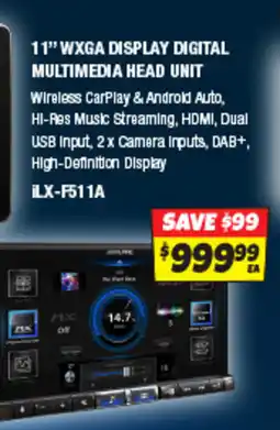 Autobarn 11" wxga display digital multimedia head unit offer