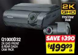 Autobarn Q1000d32 2k qhd front & rear dash cam pack offer