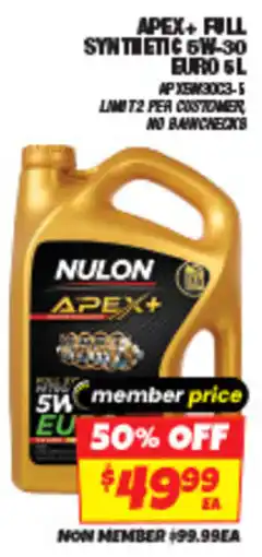 Autobarn Apex+full synthetic 5w-30 euro offer