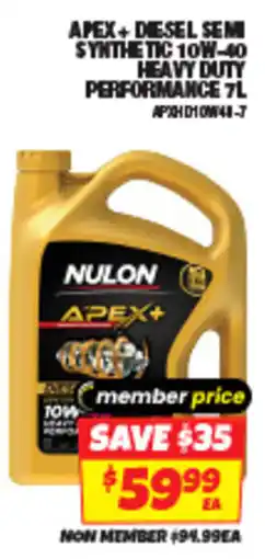 Autobarn Apex+ diesel sem synthetic 10w-40 heavy duty performance offer