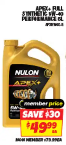 Autobarn Apex+ full synthetic sw-40 performance offer