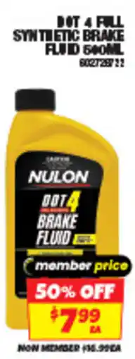Autobarn Dot 4 full synthetic brake fluid offer