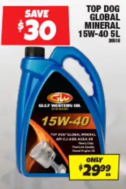 Autobarn Top dog global mineral 15w-40 offer