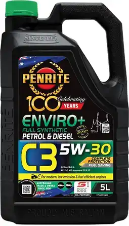 Autopro Penrite Enviro+ C3 5W-30 Full Synthetic offer