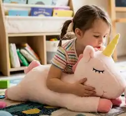 Toymate Wonder Co. Plush Pink Laying Unicorn 65cm offer