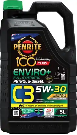 Autobarn Penrite Enviro+ C3 5W-30 Full Synthetic 5Ltr offer